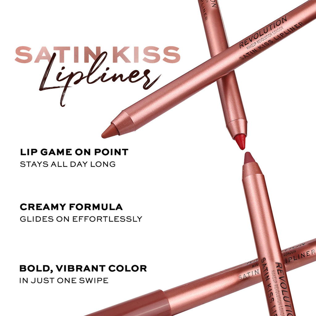 Makeup Revolution Satin Kiss Lip Liner - Fling Deep Nude - Distacart