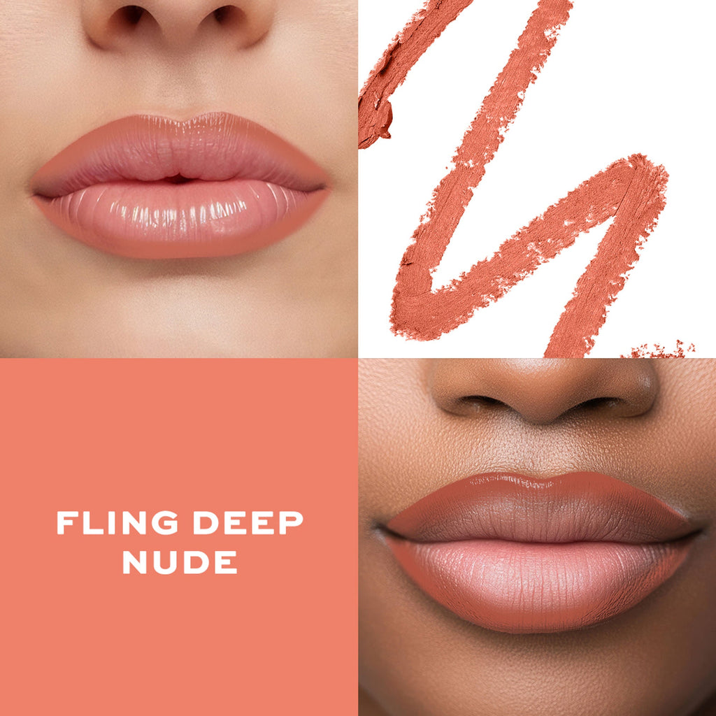Makeup Revolution Satin Kiss Lip Liner - Fling Deep Nude - Distacart