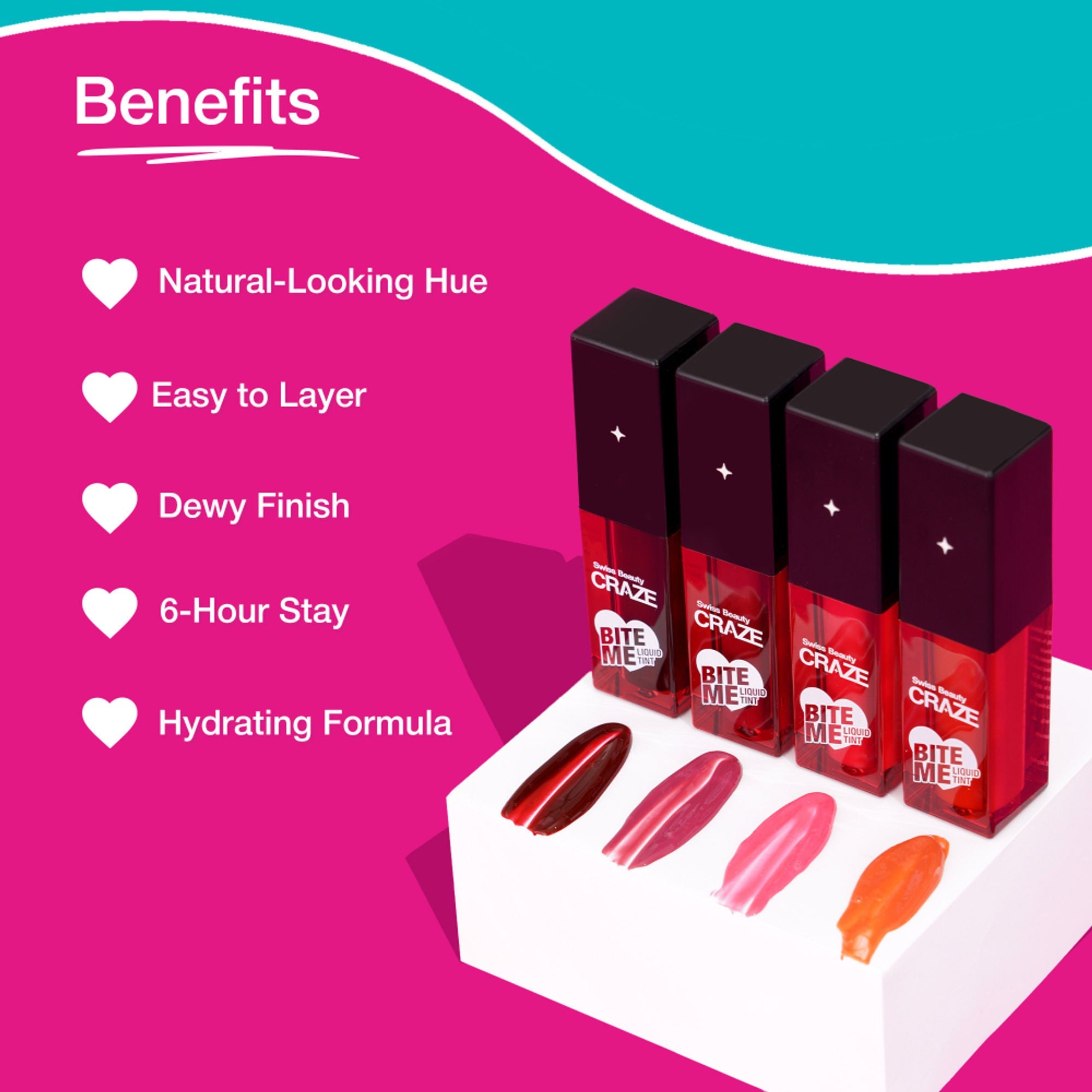 Swiss Beauty CRAZE Bite Me Liquid Tint - 3 Baddie Berry - Distacart