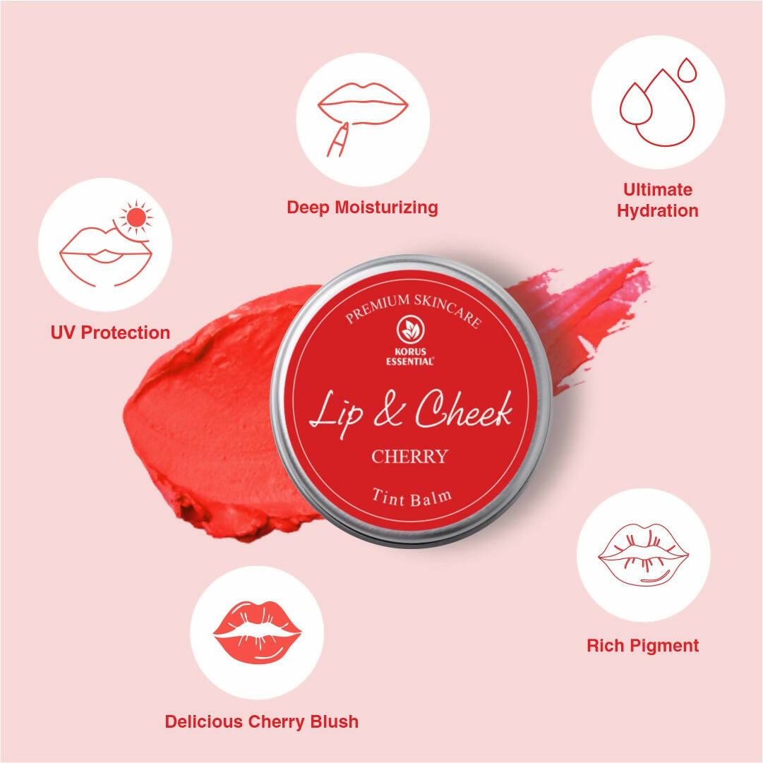 Korus Essential Cherry Lip & Cheek Tint Balm - Distacart