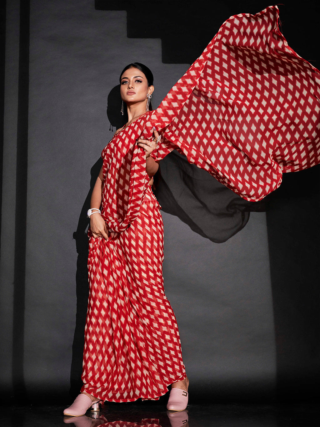 Tikhi Imli Ethnic Motifs Printed Ready To Wear Saree - Distacart