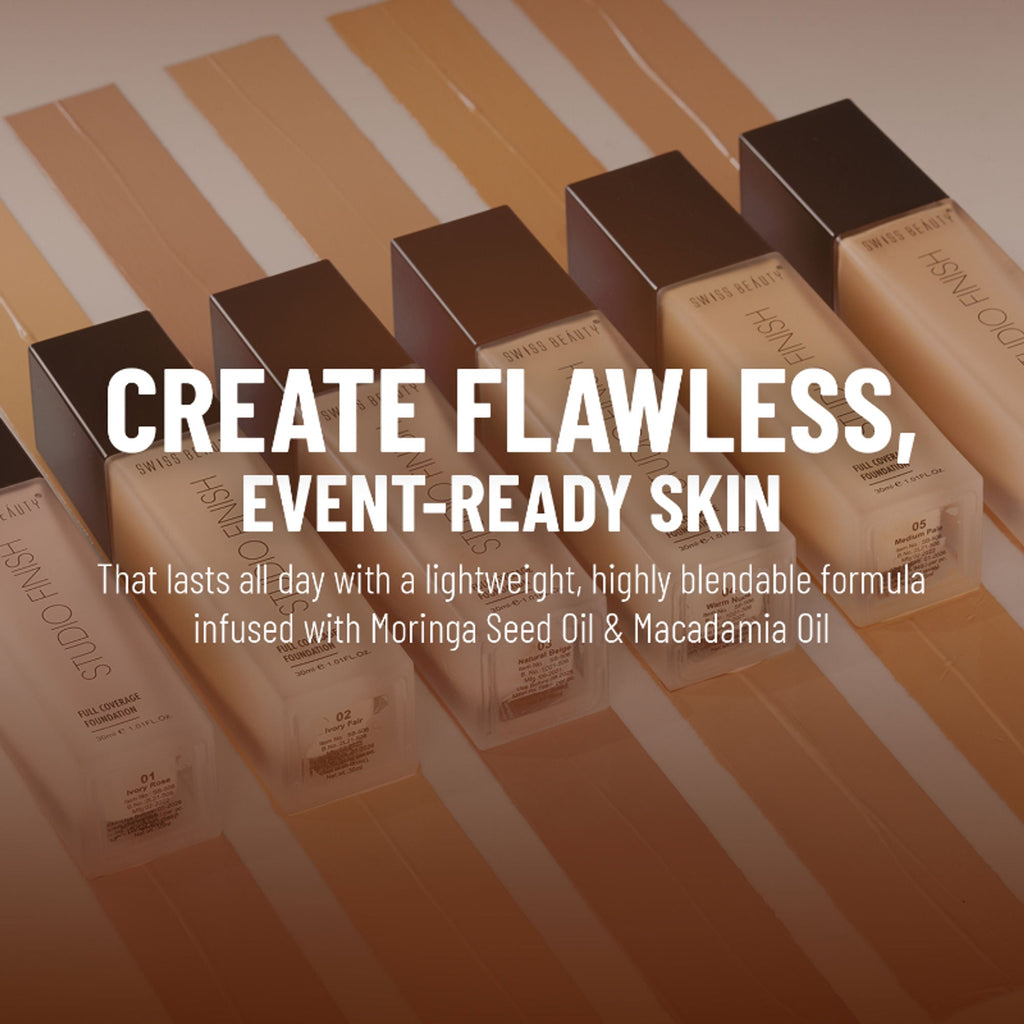 Swiss Beauty Studio Finish Full Coverage Foundation - Ivory Rose - Distacart