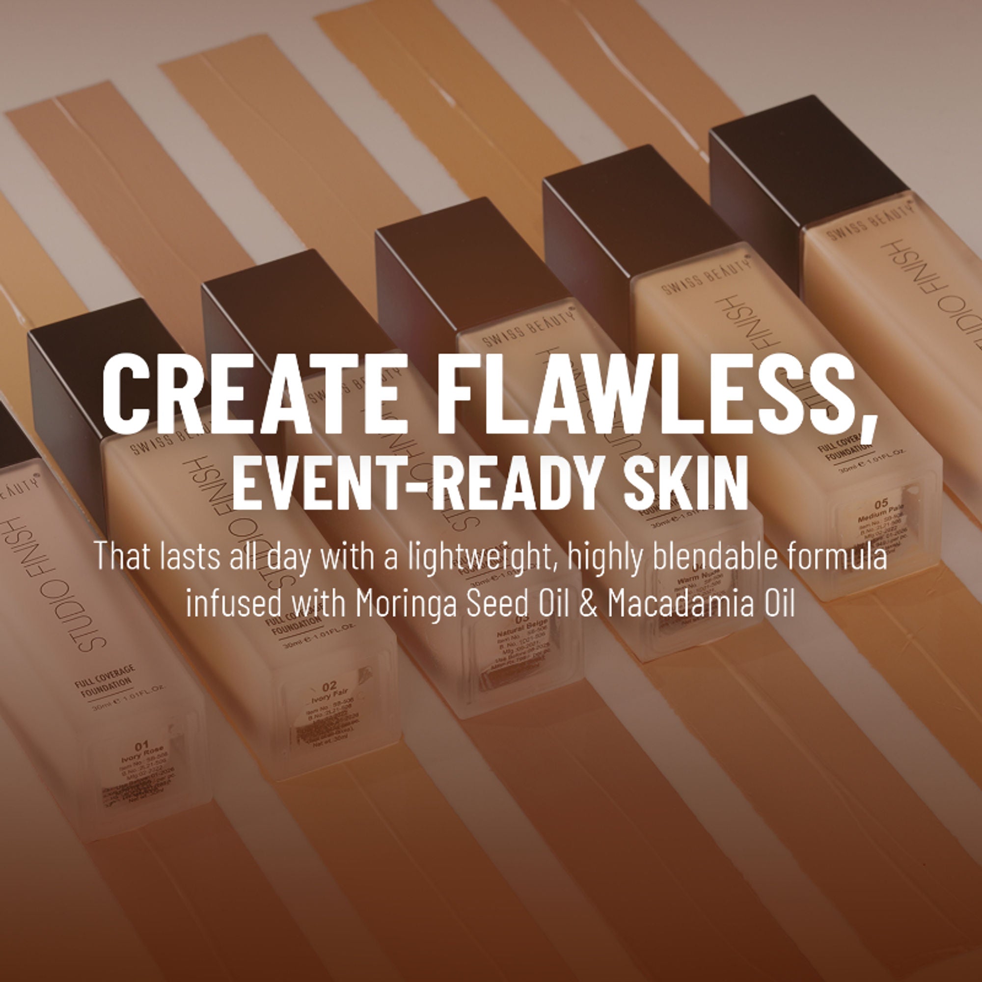 Swiss Beauty Studio Finish Full Coverage Foundation - Ivory Rose - Distacart