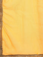 All About You Women Mustard Yellow Ethnic Motifs Embroidered Gotta Patti Kurta with Palazzos & With Dupatta