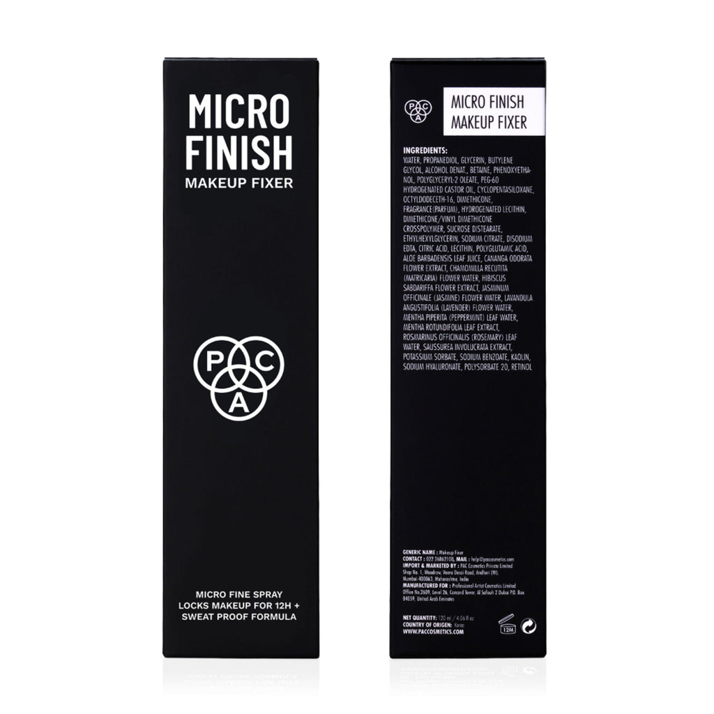 PAC Studio Micro Finish Makeup Fixer Spray - Quick Drying Microfine Mist, Longlasting Sweatproof Formula