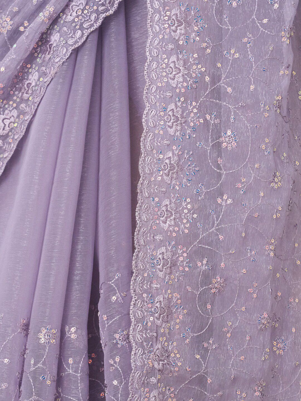 kasee Embroidered Floral Sequinned Saree - Distacart