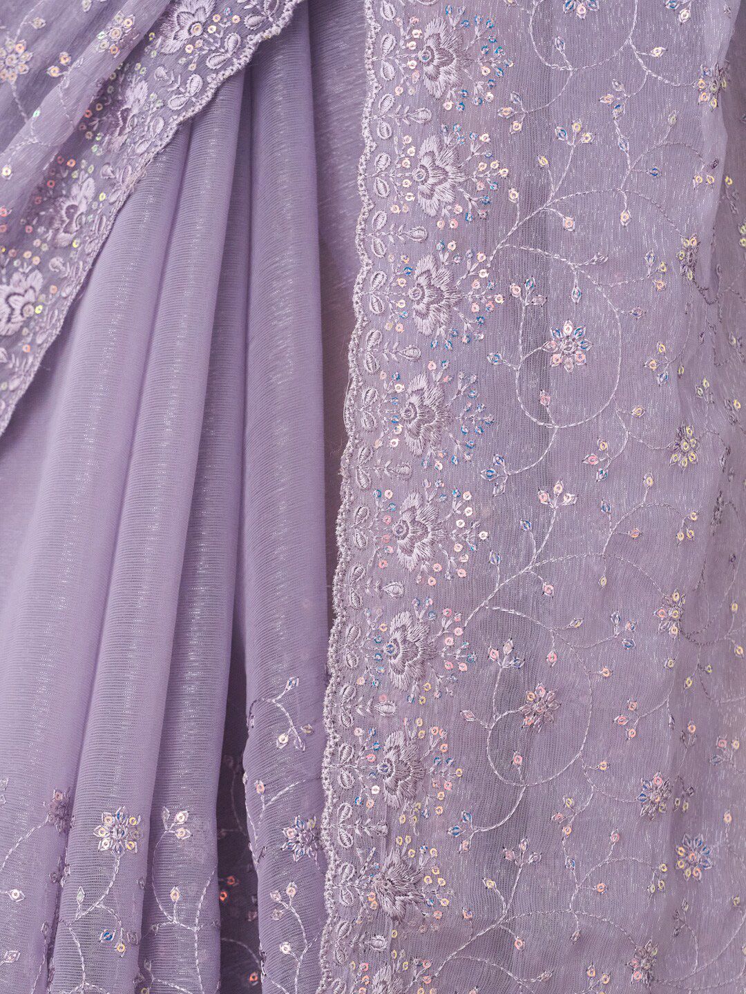 kasee Embroidered Floral Sequinned Saree - Distacart