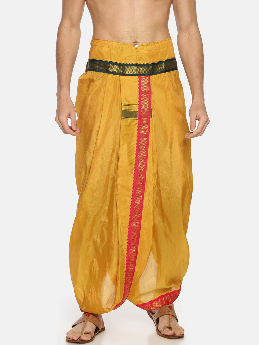 Sethukrishna Mustard Yellow Solid Readymade Dhoti Pant For Men - Distacart
