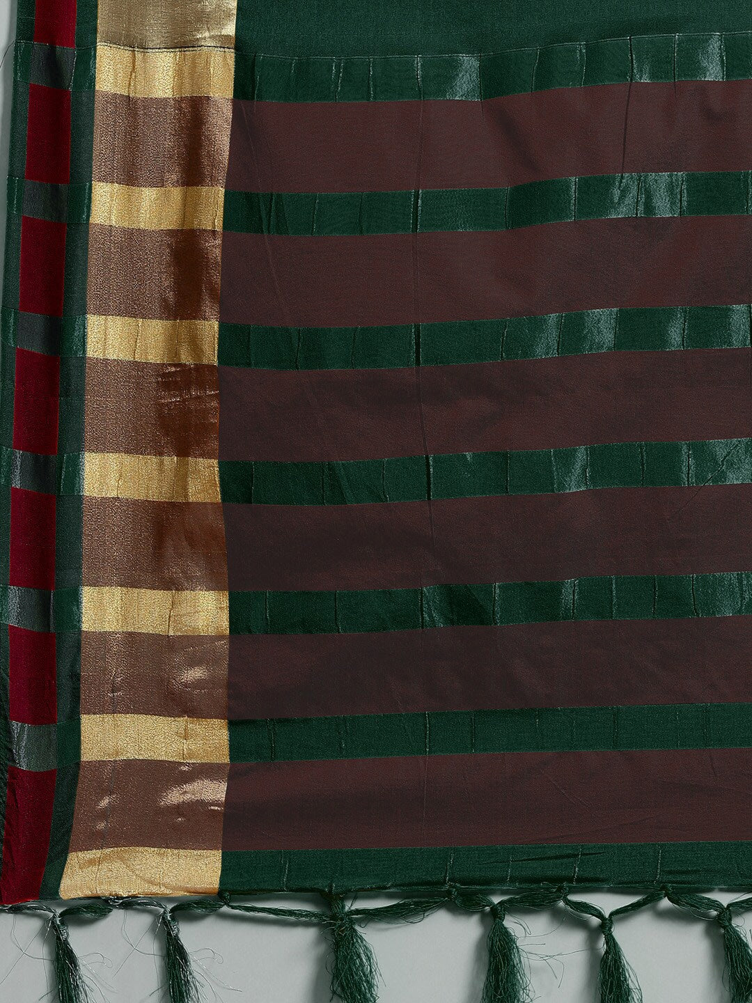 Saree Mall Green & Maroon Zari Silk Blend Uppada Sarees - Distacart