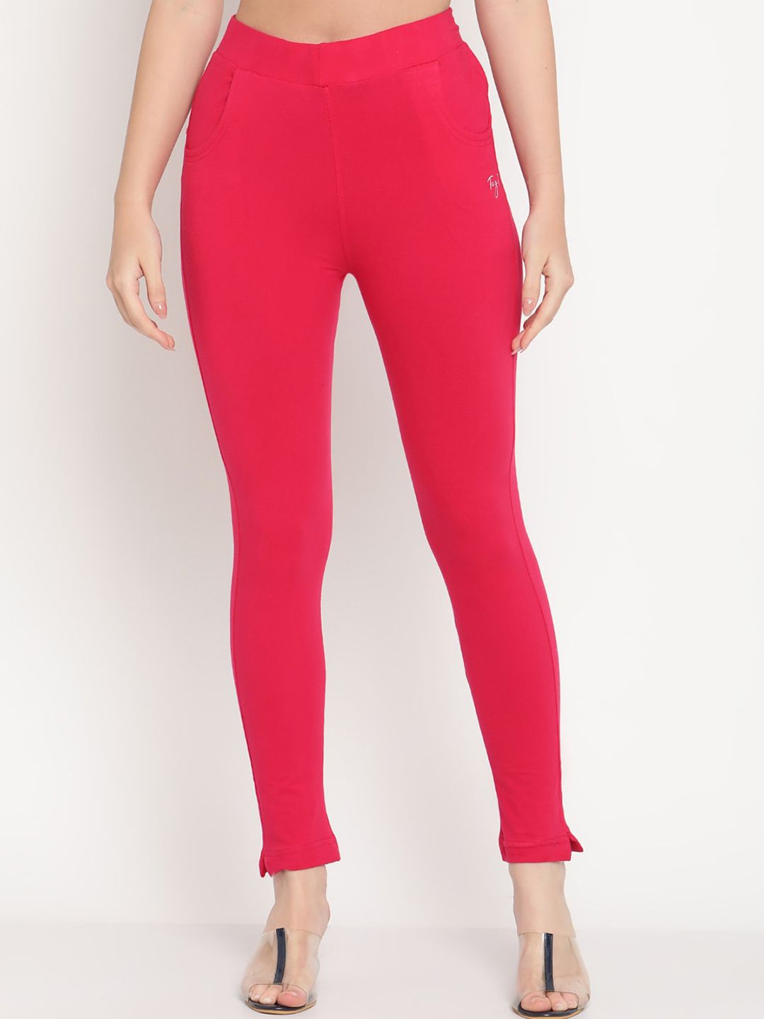 TAG 7 Women Magenta & Blue Pack of 2 Straight Fit Ankle-Length Leggings