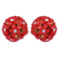 Trendoo Jewelry Gold Plated Stylish Fancy Party Wear Red Studs
