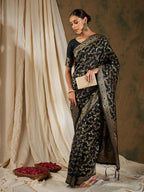 Sangria Woven Design Zari Kanjeevaram Saree - Distacart