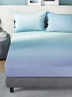 Nautica Bradford Green & Blue 160 TC Pure Cotton King Bedsheet & 2 Pillow Covers