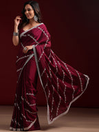 kasee Floral Embroidered Pure Silk Saree