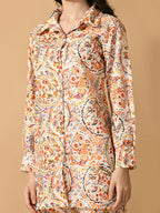 Myshka Women's Multi Printed Shirt With Trousers