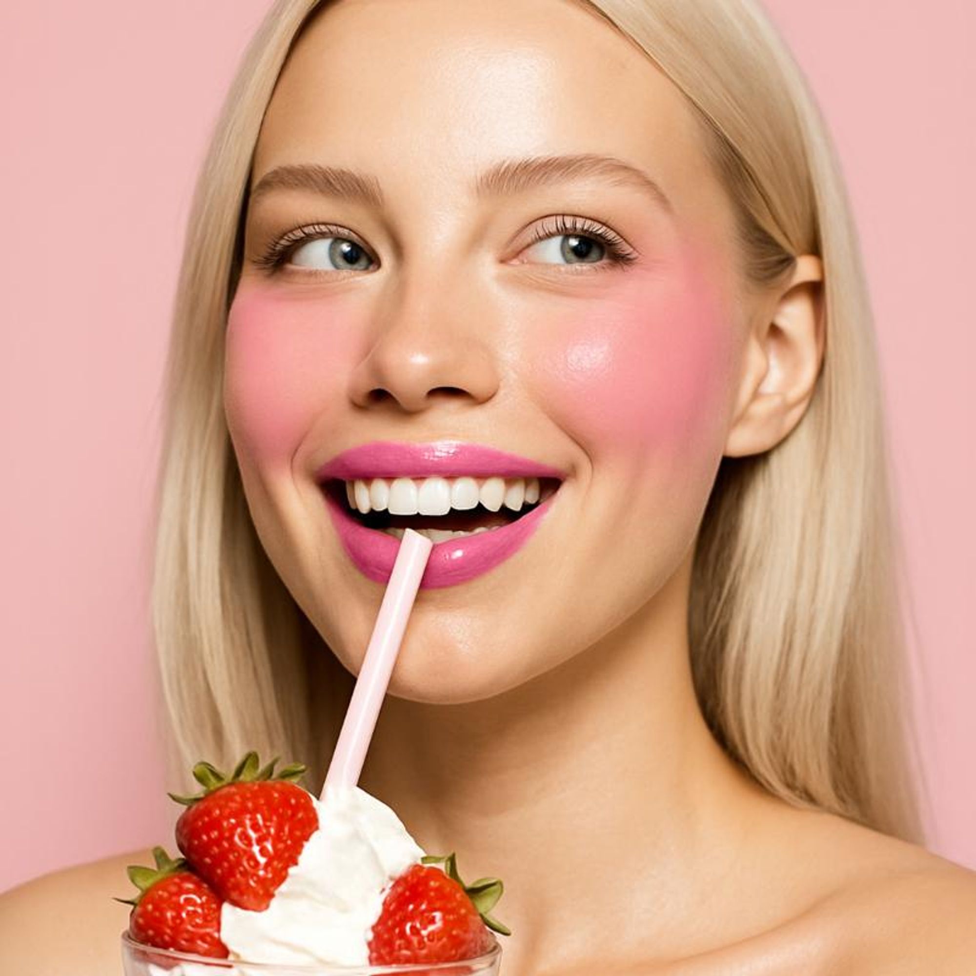 Makeup Revolution Milkshake Lip + Cheek Tint - Strawberry Shake - Distacart