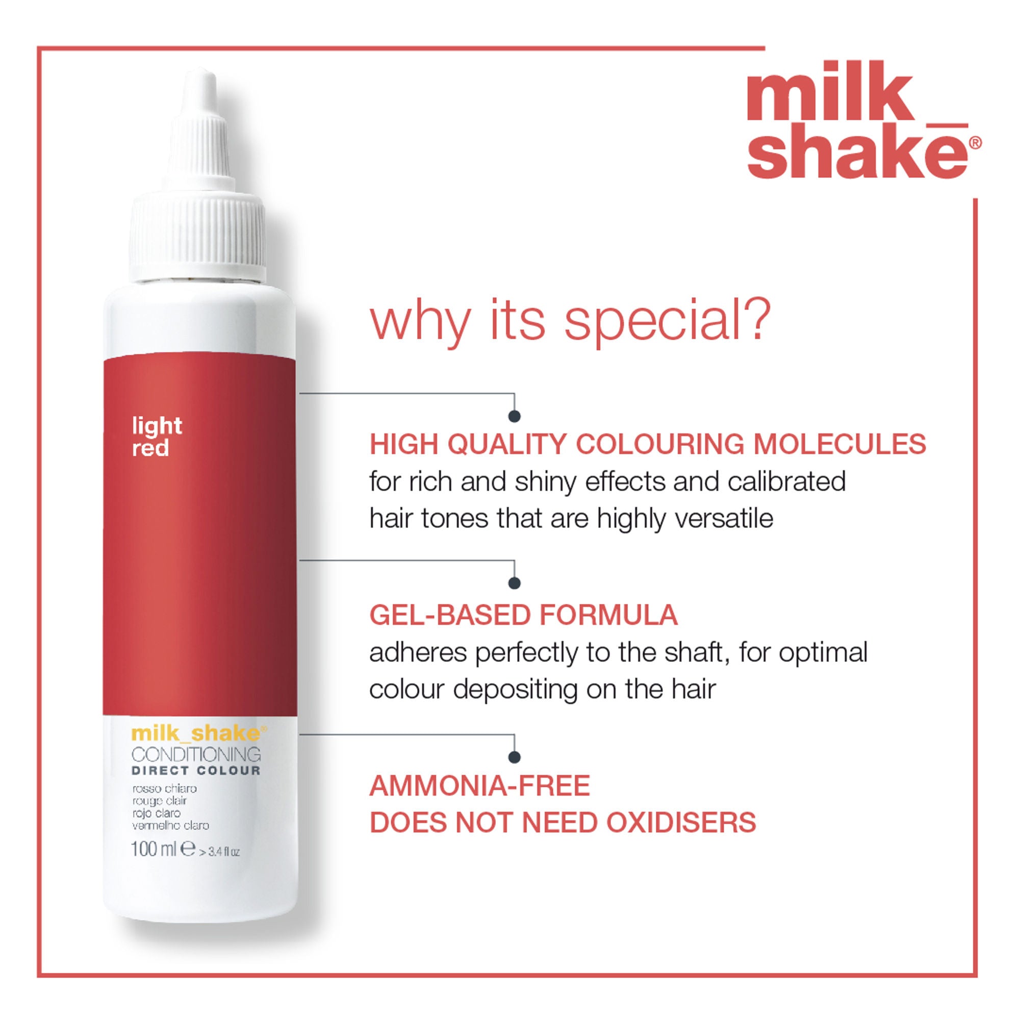 Milkshake Ammonia Free Conditioning Direct Color - Light Red
