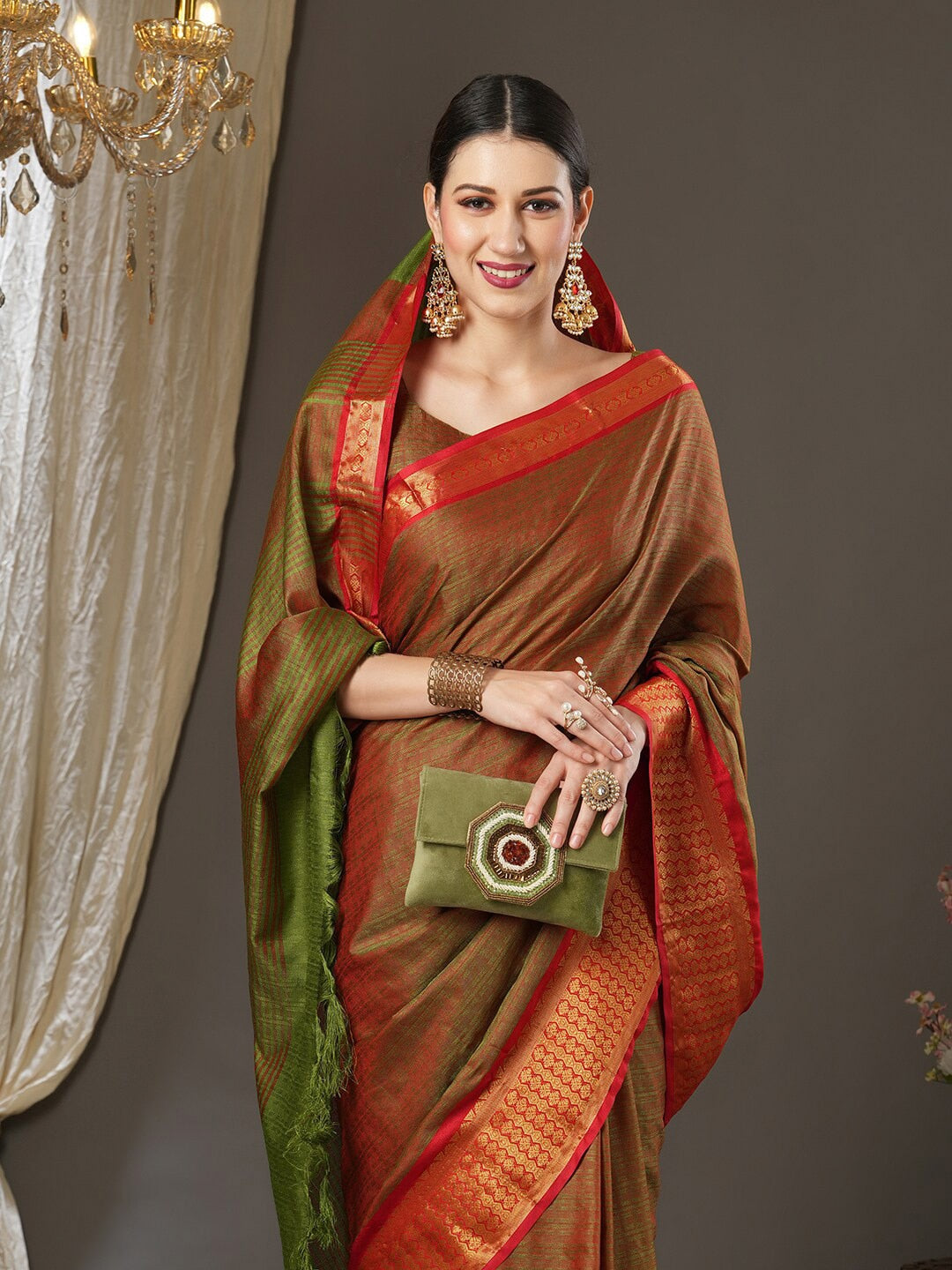 Saree Mall Woven Design Zari Festive Sarees - Distacart