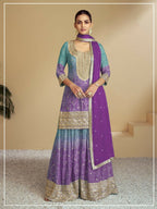 Vastranavya Bandhej Printed Chinon Chiffon Embroidered Sequins Pakistani Suit