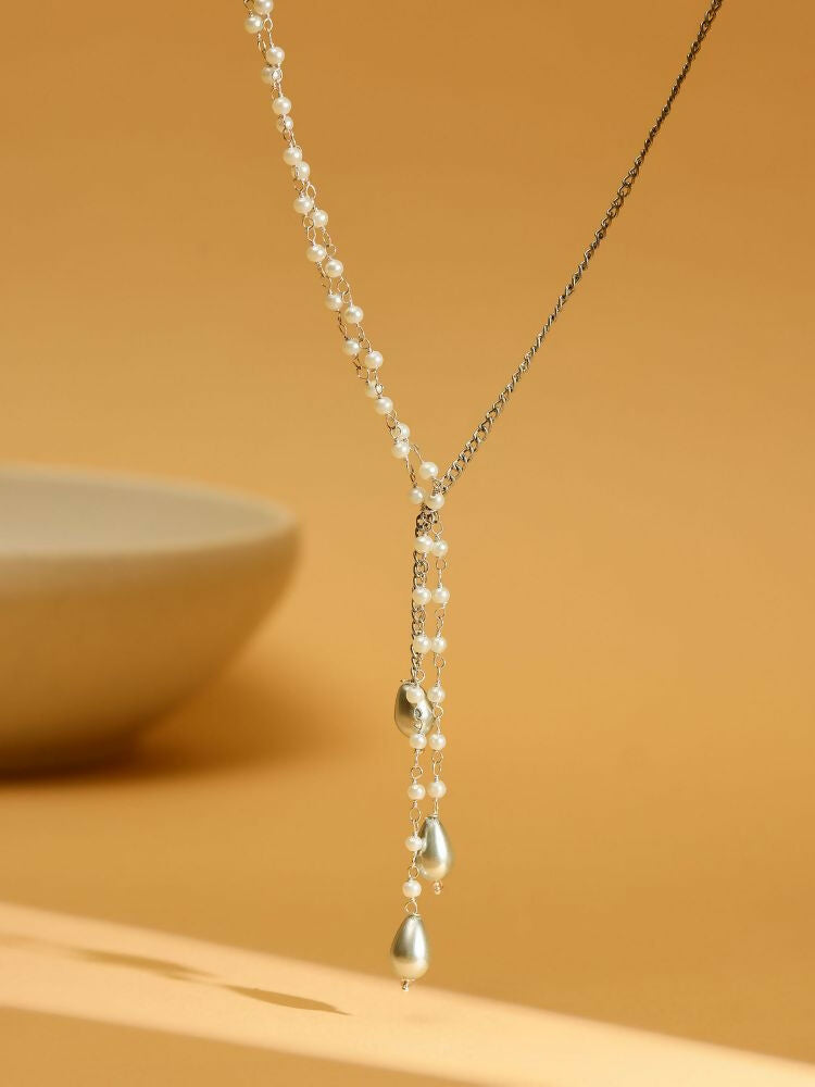 Beaded one sided motif necklace - Ruby Raang