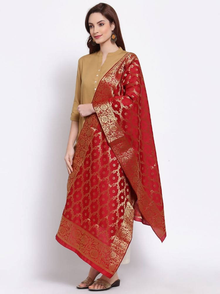 Myshka Women's Multi Cotton Silk Printed Casual Dupatta