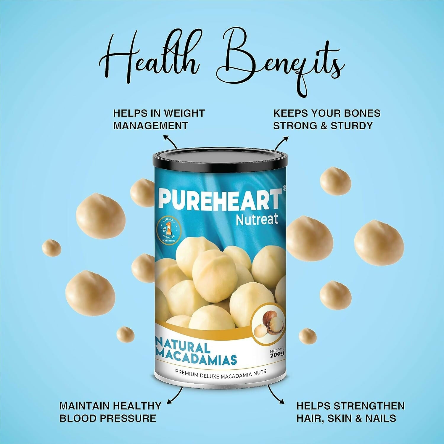 Pureheart Nutreat Natural Macadamia - Distacart