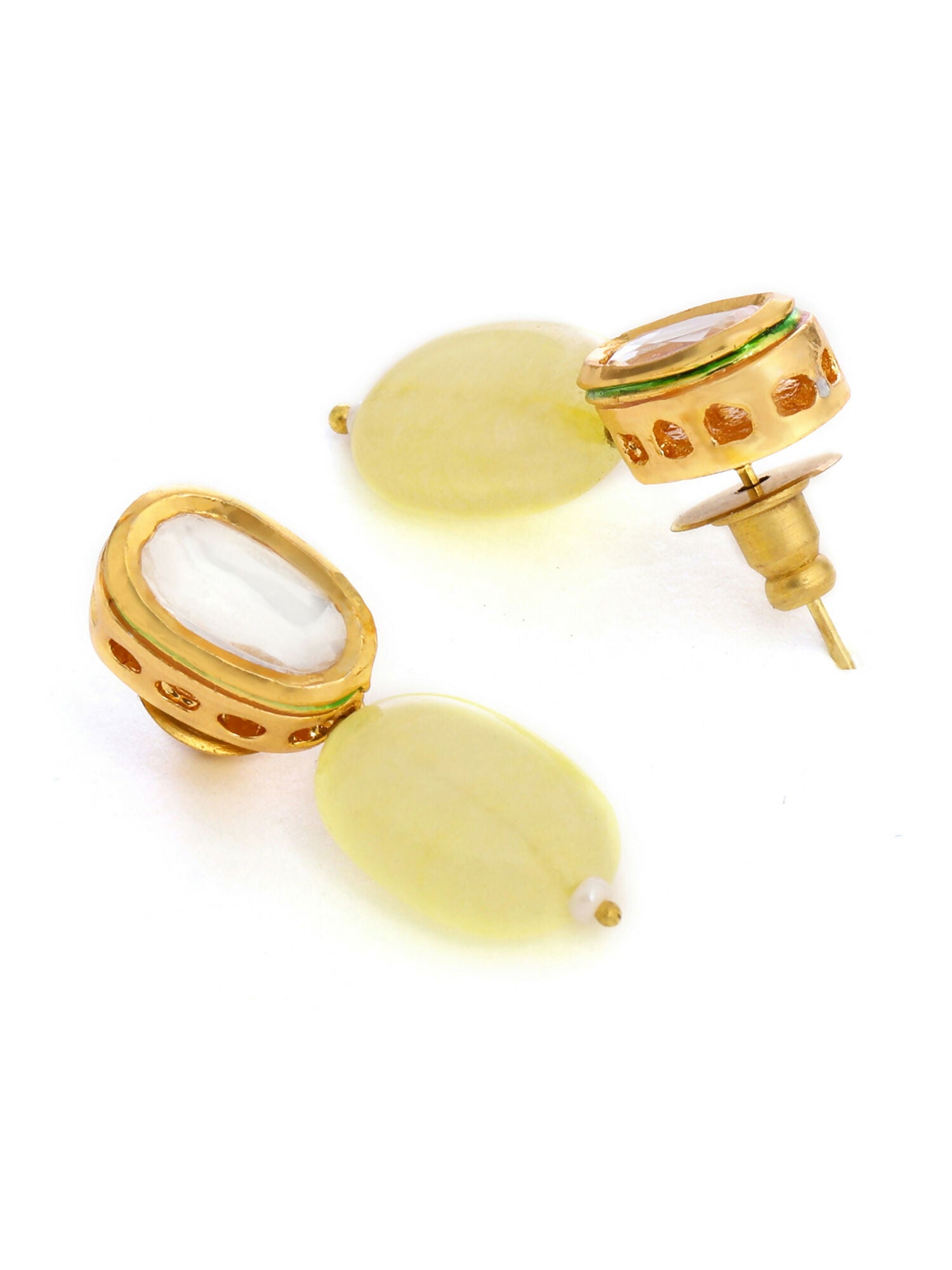 Ruby Raang Yellow Kundan Studs - Distacart