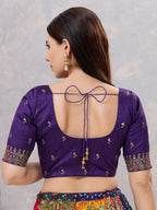Joban Fashion Women Silk Brinjal Stitched Blouse