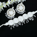 Mominos Fashion Johar Kamal Handicraft Off White/Golden Pearls Necklace with Earrings For Women - Distacart