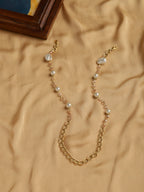 White Golden Embellished Mask Chain - Ruby Raang - Distacart