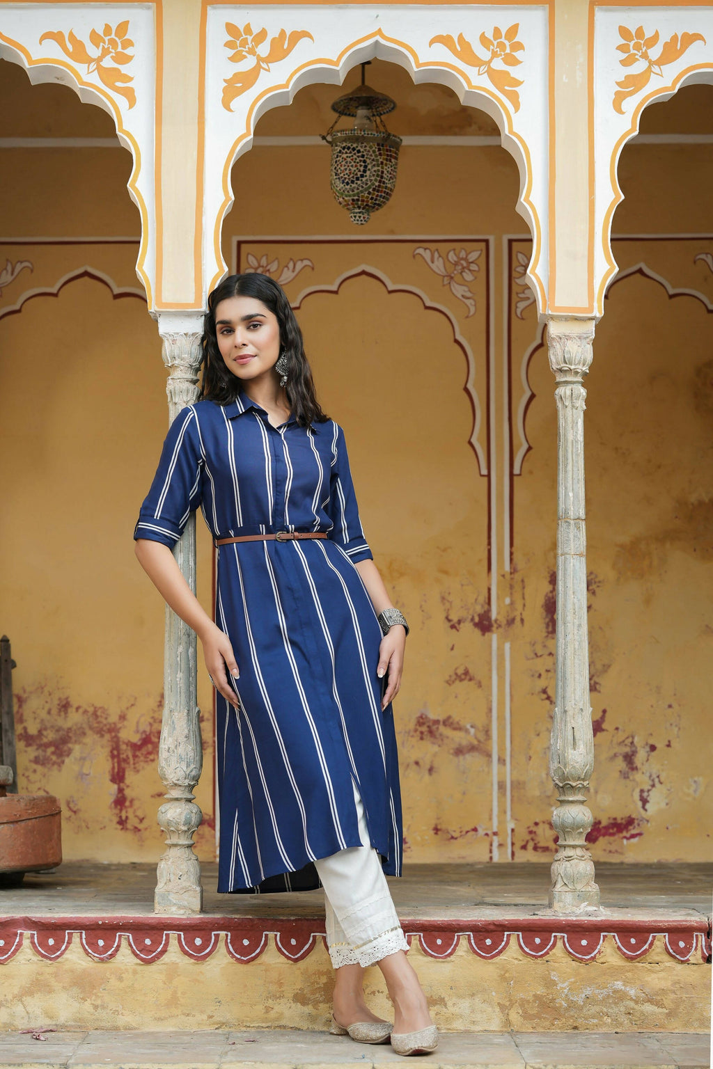 Juniper Women's Navy Rayon Staple Printed A-Line Dress - Distacart