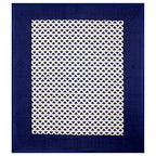 Vamika Printed Cotton White & Blue Bedsheet With Pillow Covers (LEOC_BRFI_B)