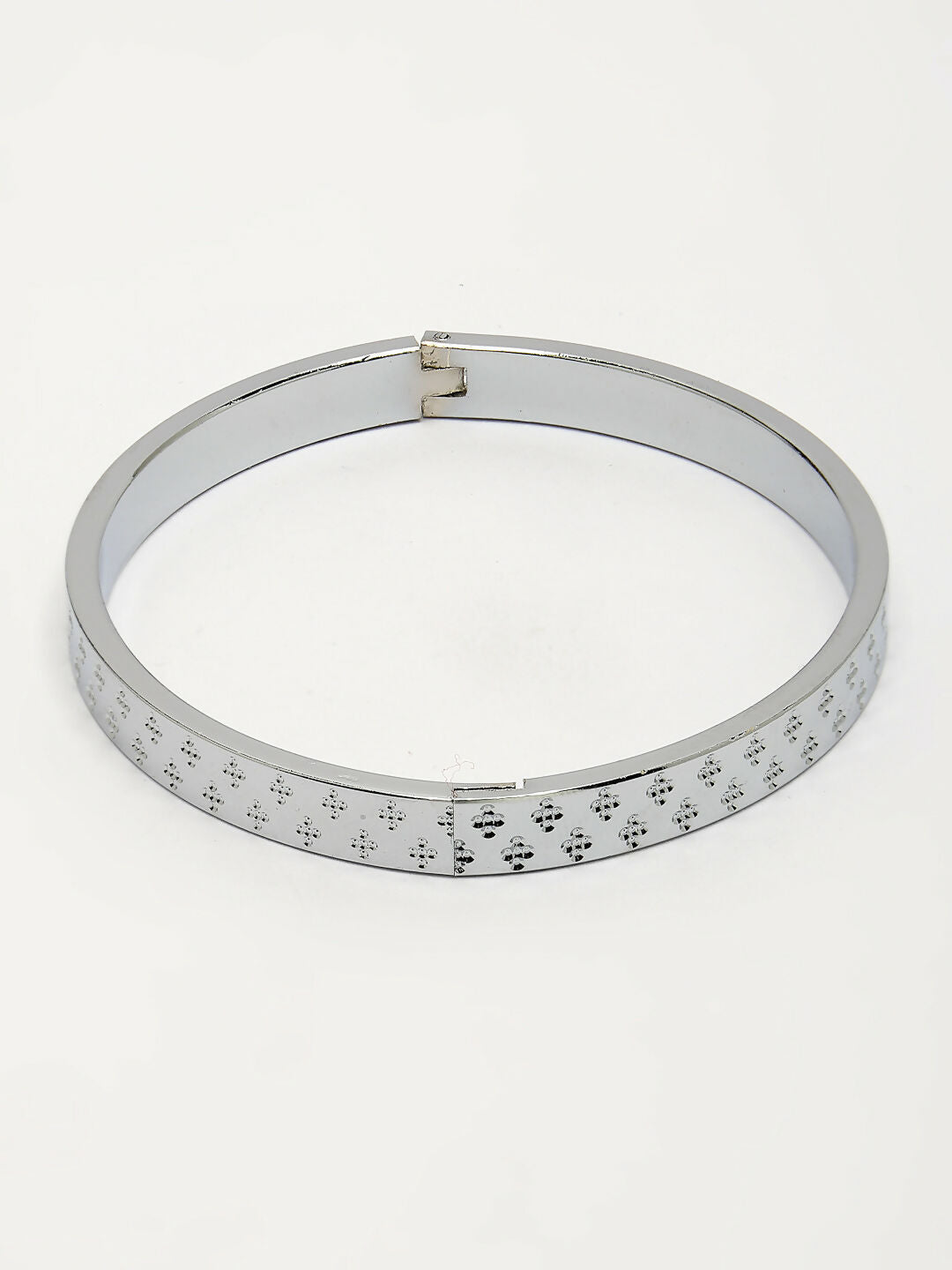 NVR Men's Silver-Plated Stainless Steel Kada Bracelet - Distacart