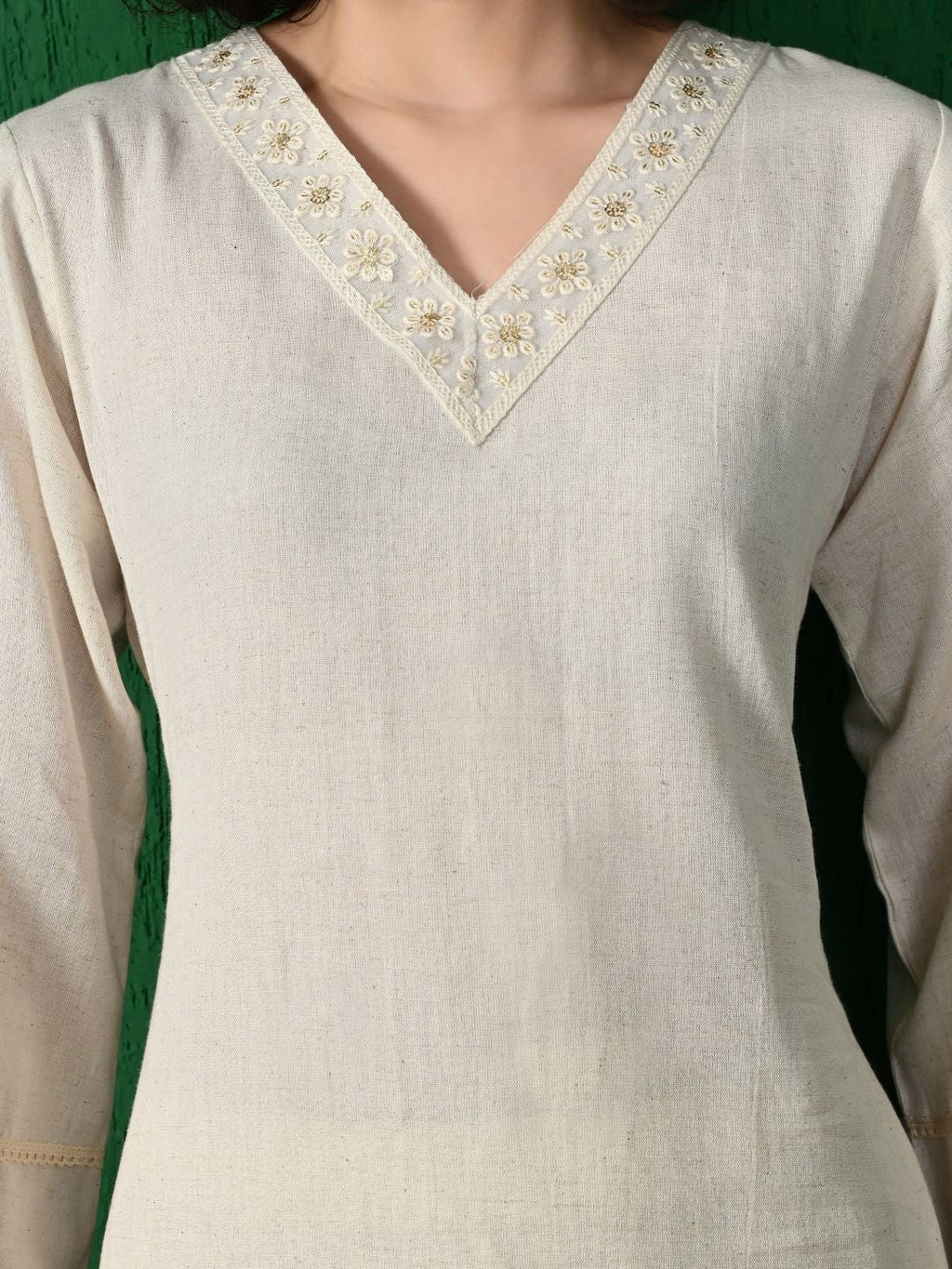 Sangria Embroidered Pure Cotton A-Line Kurta