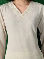 Sangria Embroidered Pure Cotton A-Line Kurta