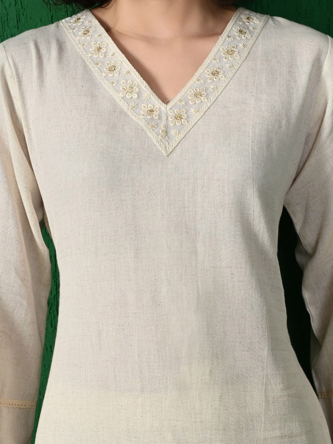 Sangria Embroidered Pure Cotton A-Line Kurta