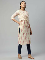 Ahalyaa Womens Chiku Pure Cotton Printed Kurtas - Distacart