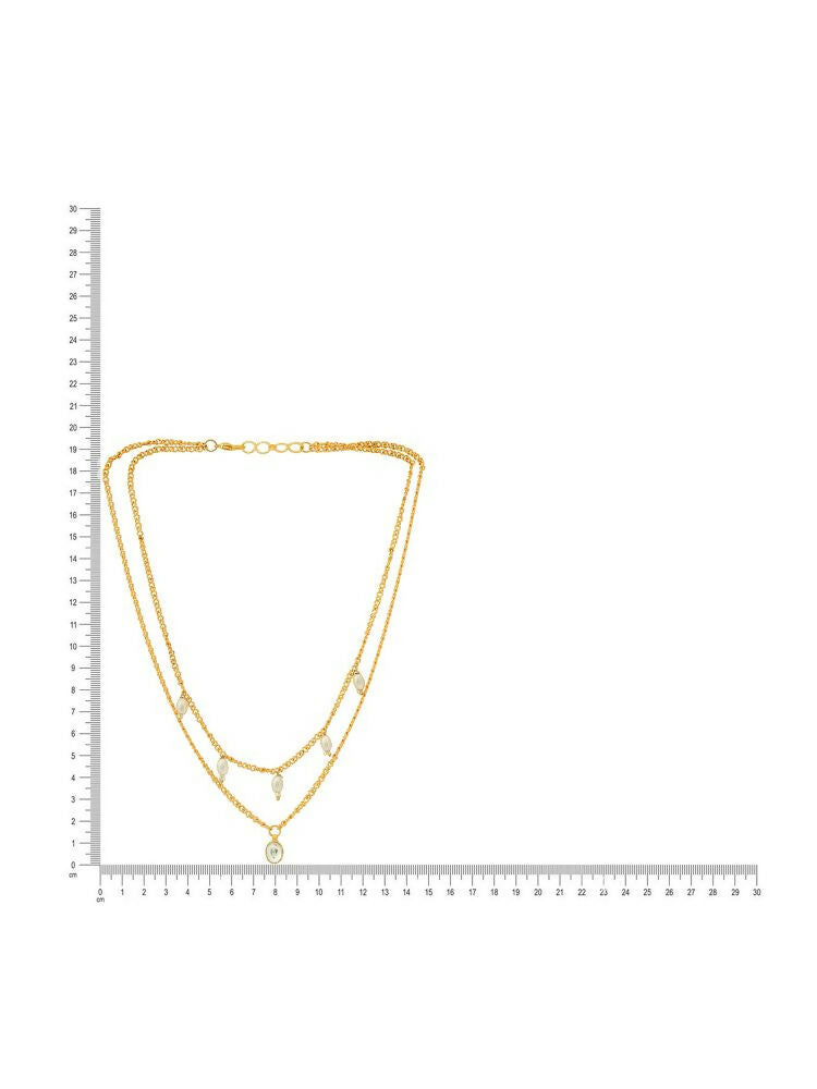 White and Gold, Handcrafted Kundan Necklace - Ruby Raang