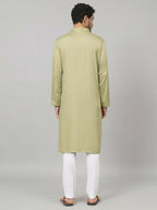 Motif Embroidered Cotton Kurta by Hilo Design