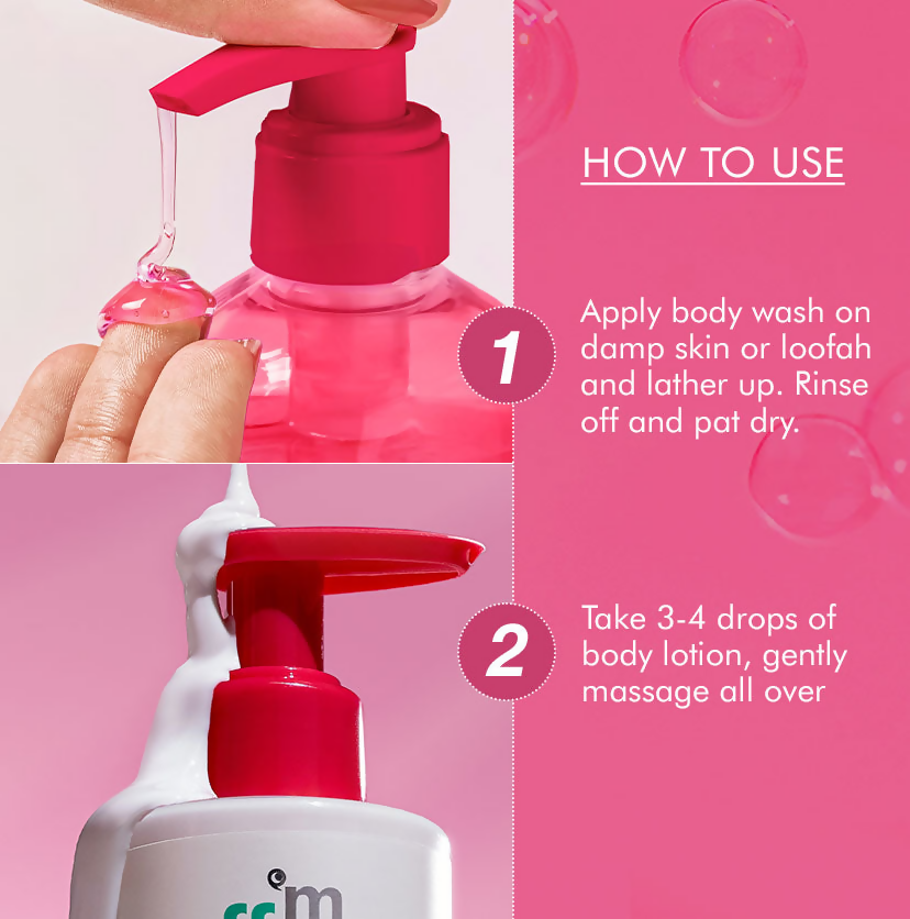 mCaffeine Brightening Raspberry Rush Body Wash & Serum Lotion