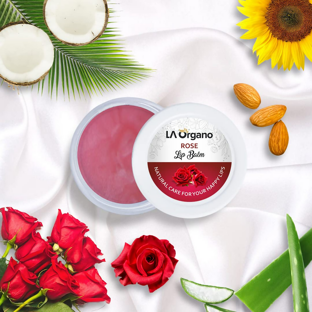 LA Organo Rose Lip Balm For Dry Chapped Lips - Distacart
