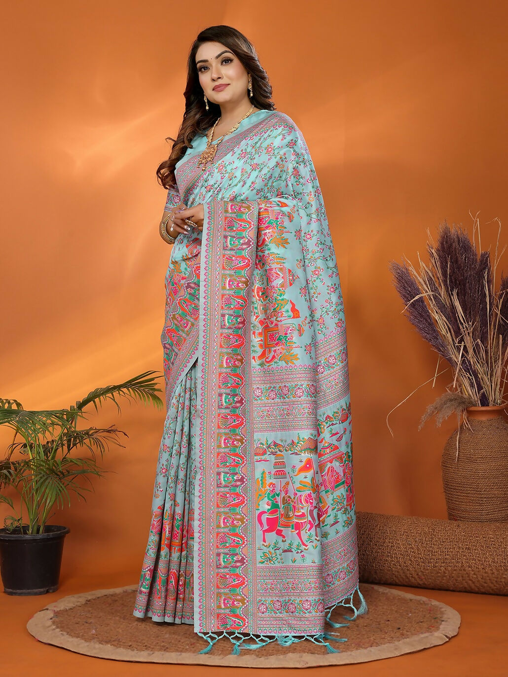 Joban Fashion Rama Meena Weaves Pashmina Sarees