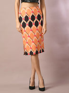 Myshka Women's Multi Printed Knee Length Party Embellished Skirts