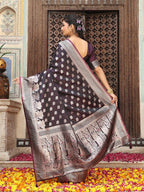 Shree Shyam Fashion Wine Silk Saree - Distacart