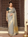 Shree Shyam Fashion Grey Cotton Saree - Distacart