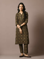 Myshka Women's Multi Printed Cotton Straight Party Kurta Set