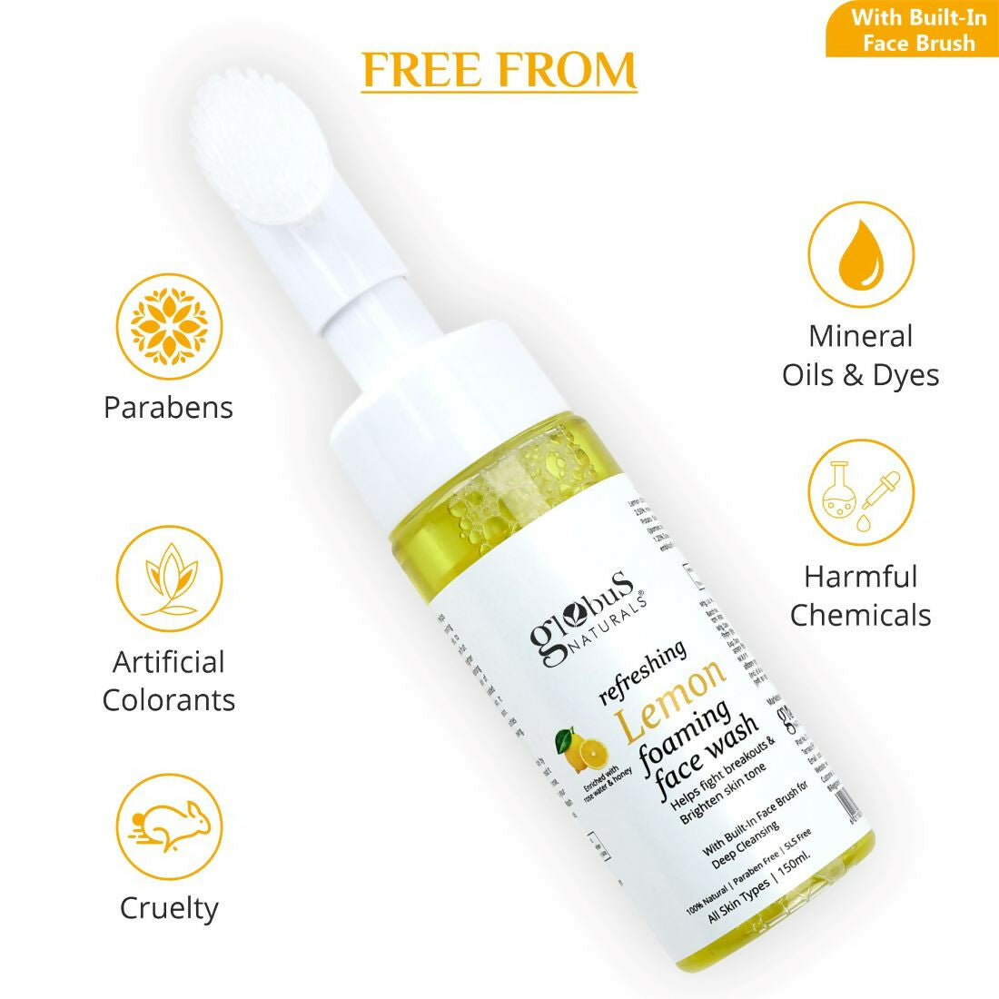 Globus Naturals Brush Lemon Face wash - Distacart