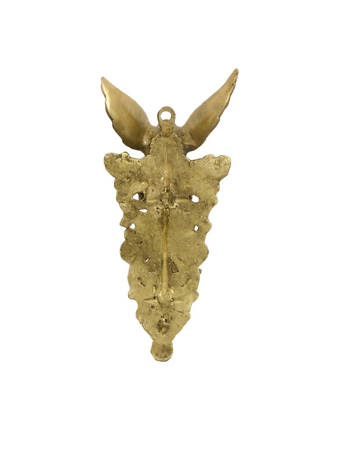 eCraftIndia Gold-Toned Handcrafted Bird Wall Hanging with Diya for 5 wicks