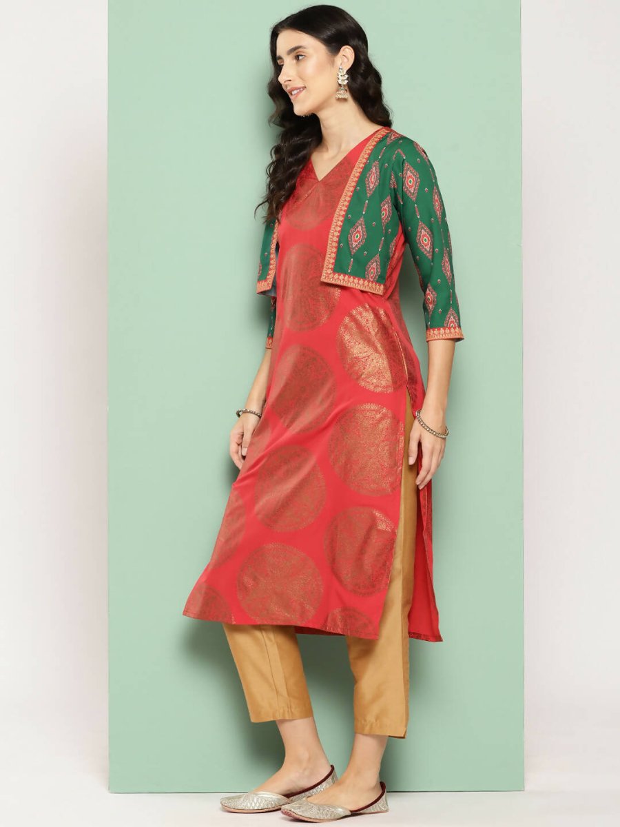 Ahalyaa Women's Traditional wear Kurta - Red