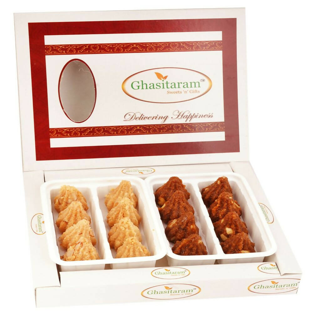 Ghasitaram White Box of Dodha Barfi and Milk Cake Modaks - Distacart